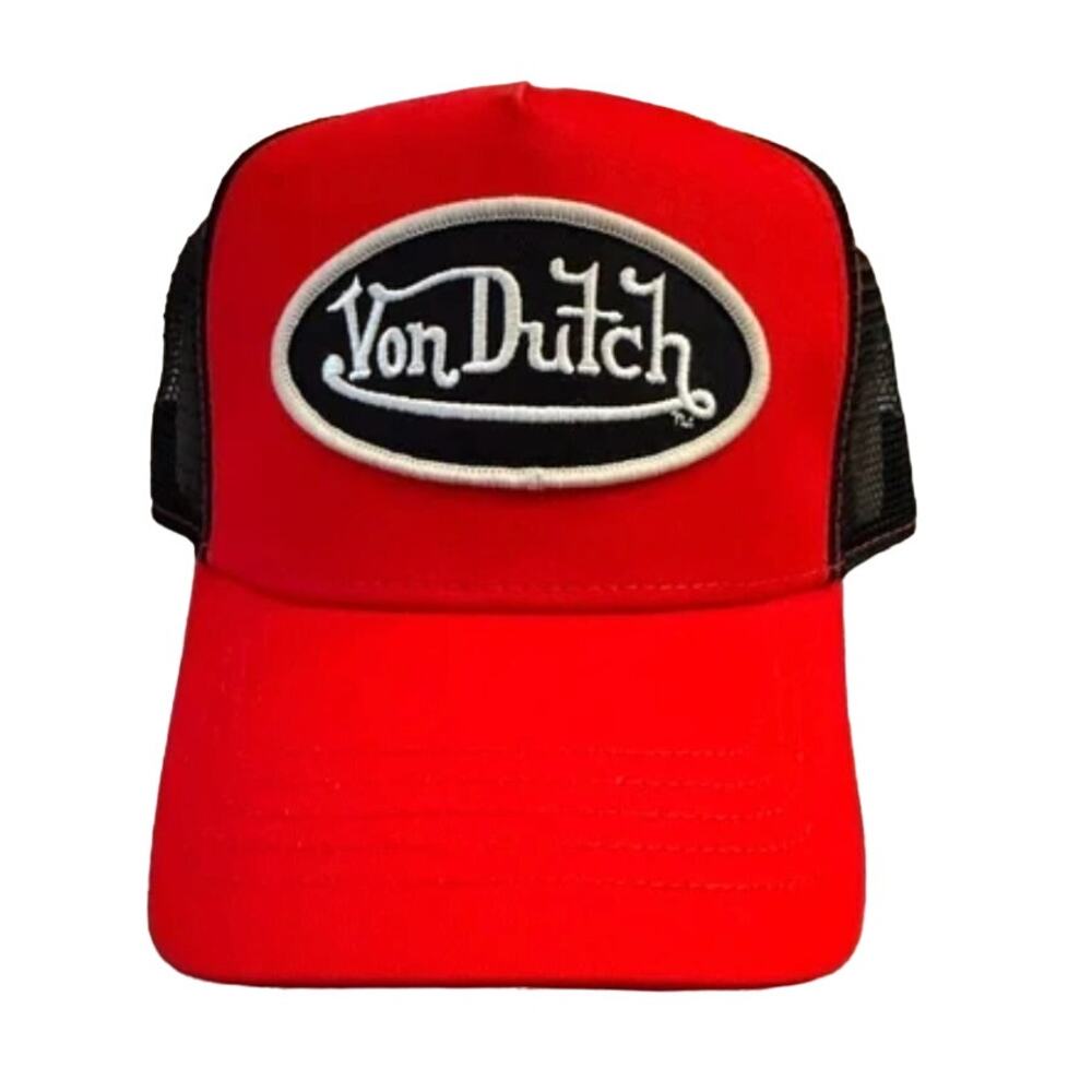Von Dutch Red Black Trucker Hat NWT
